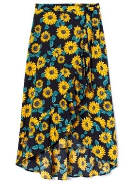 H&M sunflower skirt Wrap Sunflower Print casual natural fairy boho cottagecore